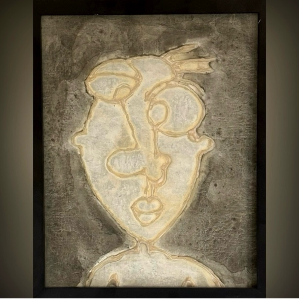 Original Modern Fine Art DAN SAYLES Painting Signed Framed ABSTRACT PORTRAITURE